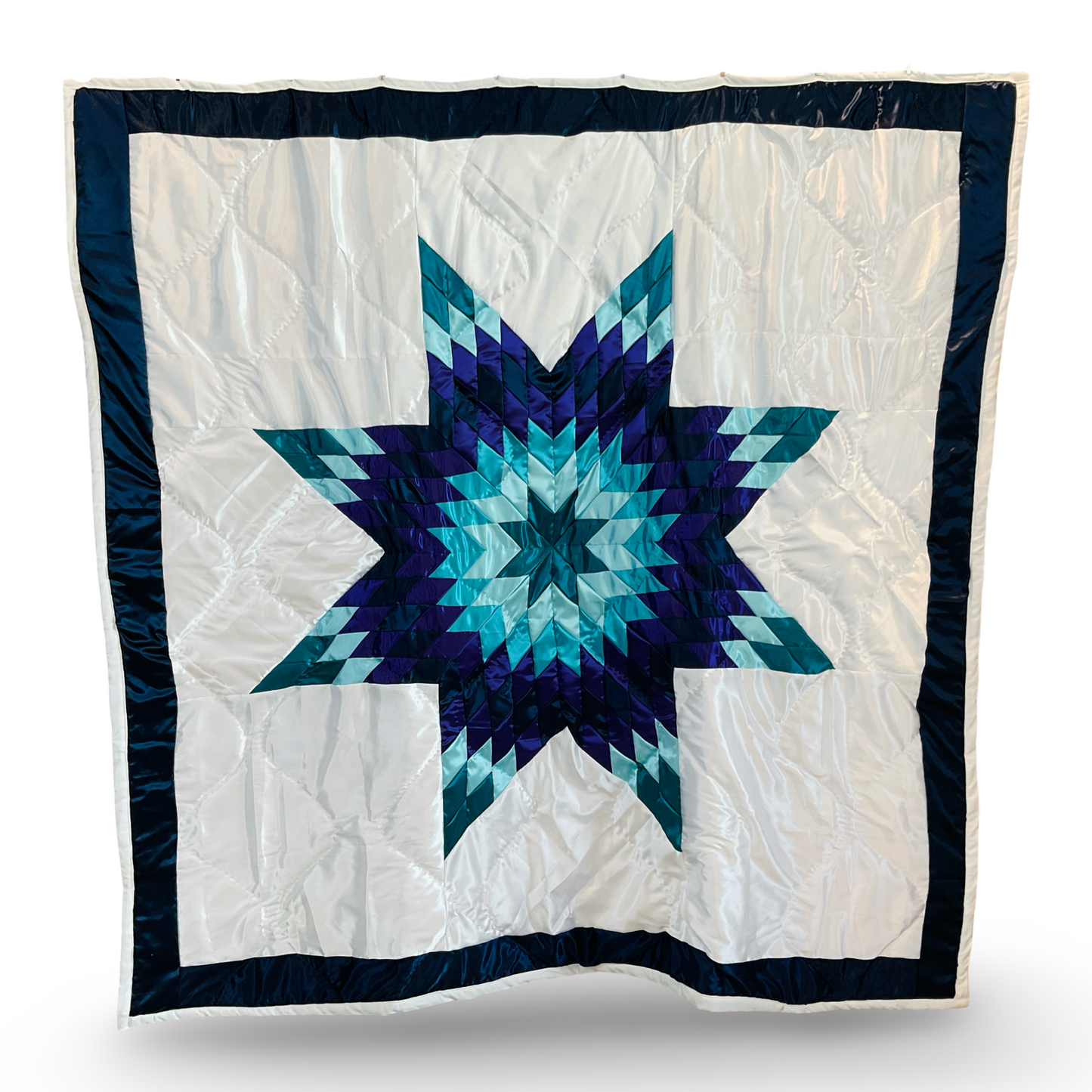 KHP White/Blue/Purple Satin Star Quilt