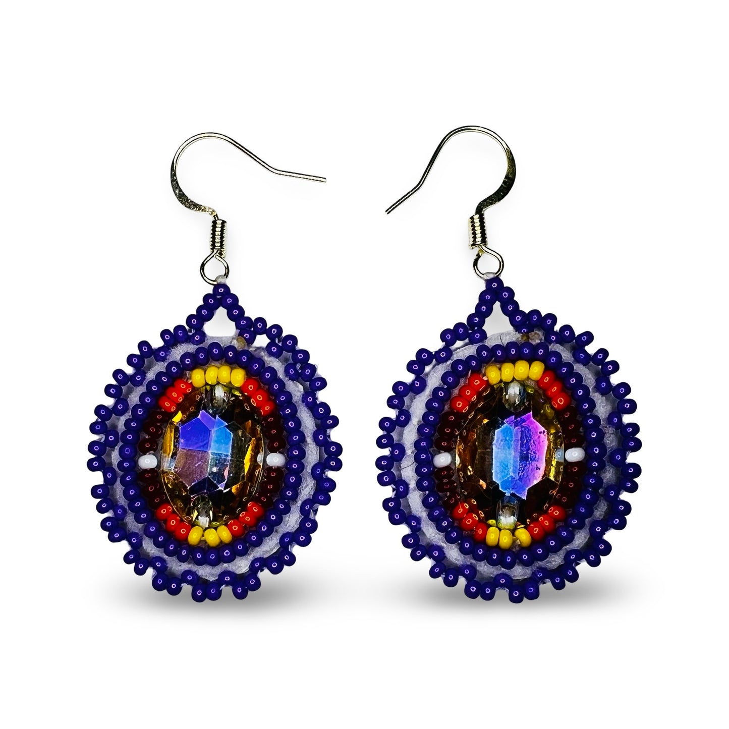 CNH Small Purple Beaded Earrings