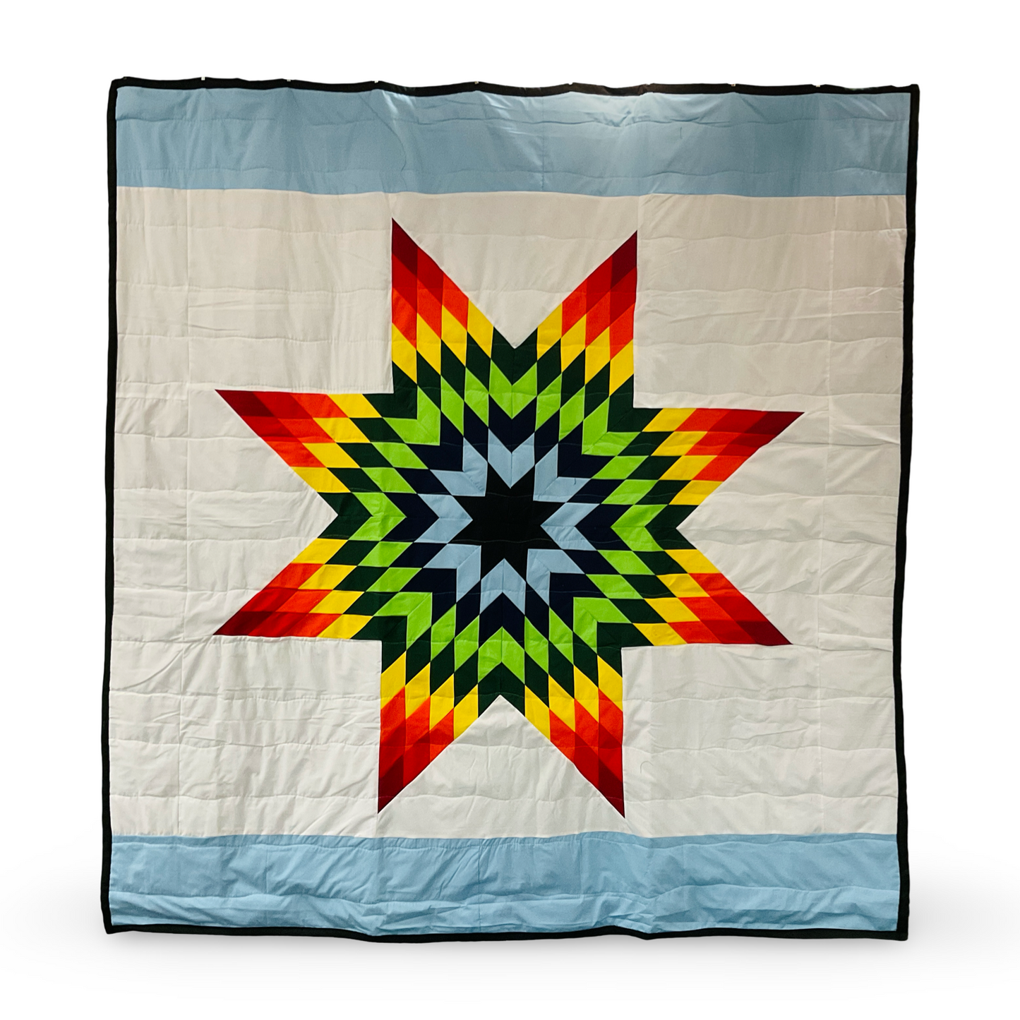JBE Blue/Green Queen Star Quilt