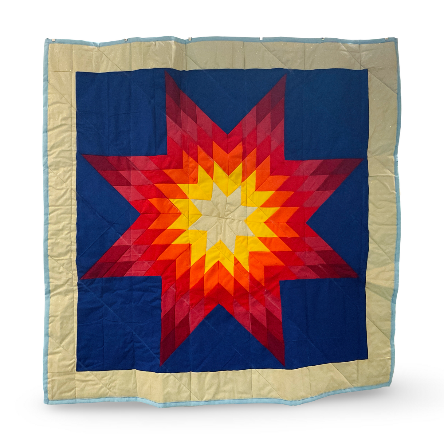 CR Royal Blue/Beige Baby Star Quilt