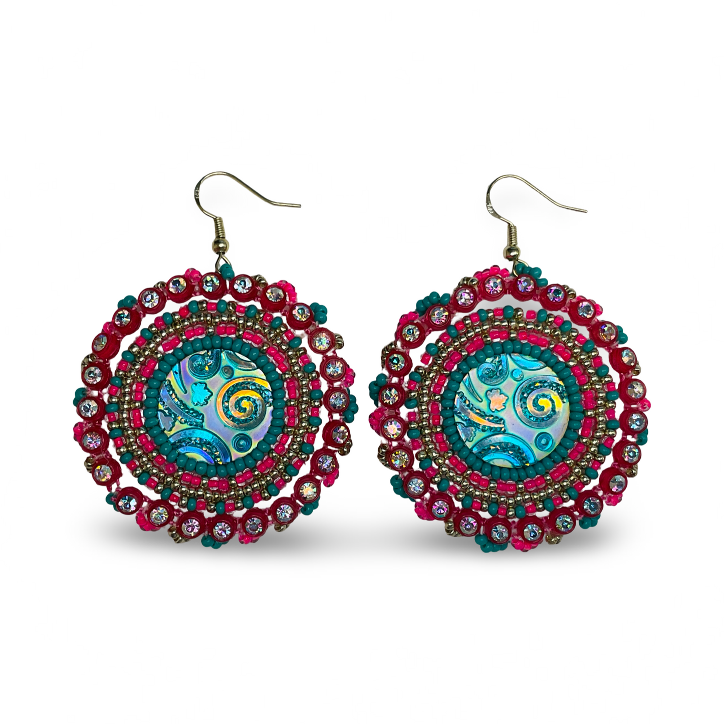 KH Beaded Cab Earrings