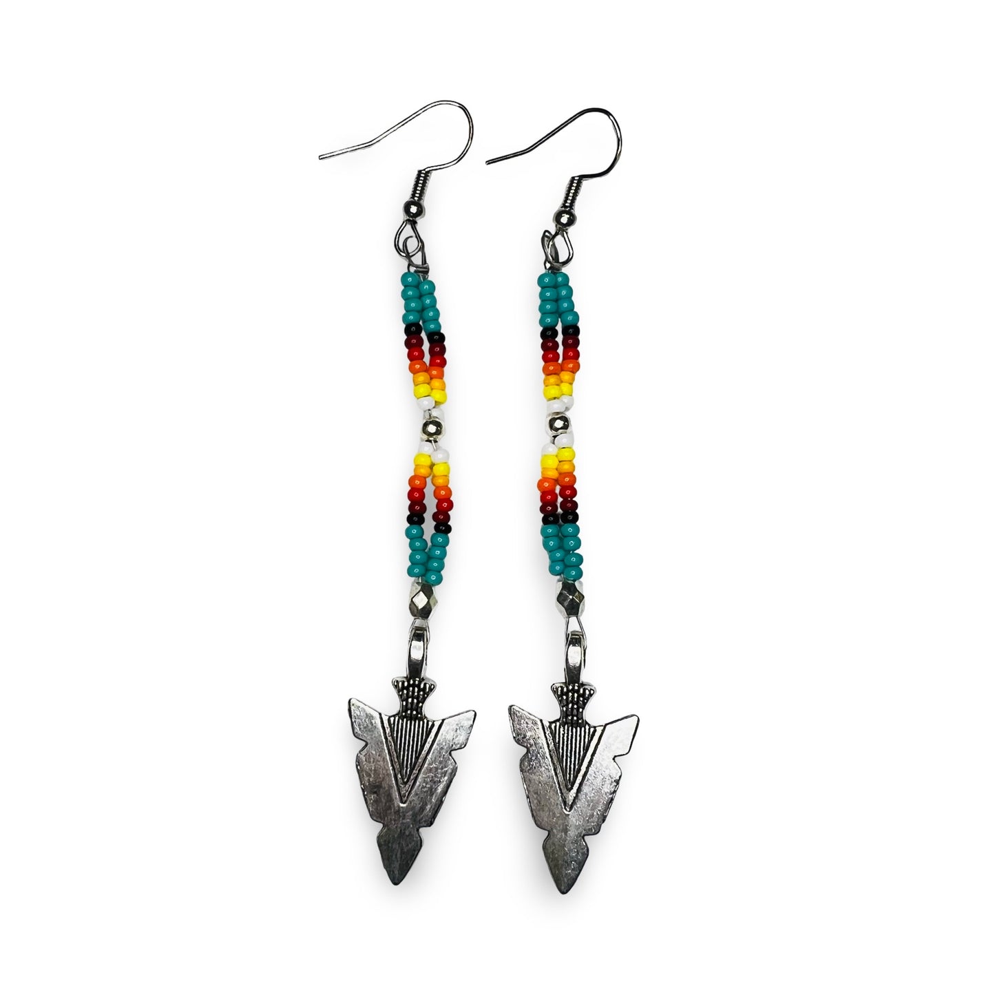 RBE Beaded Drop w/ Charm Earrings