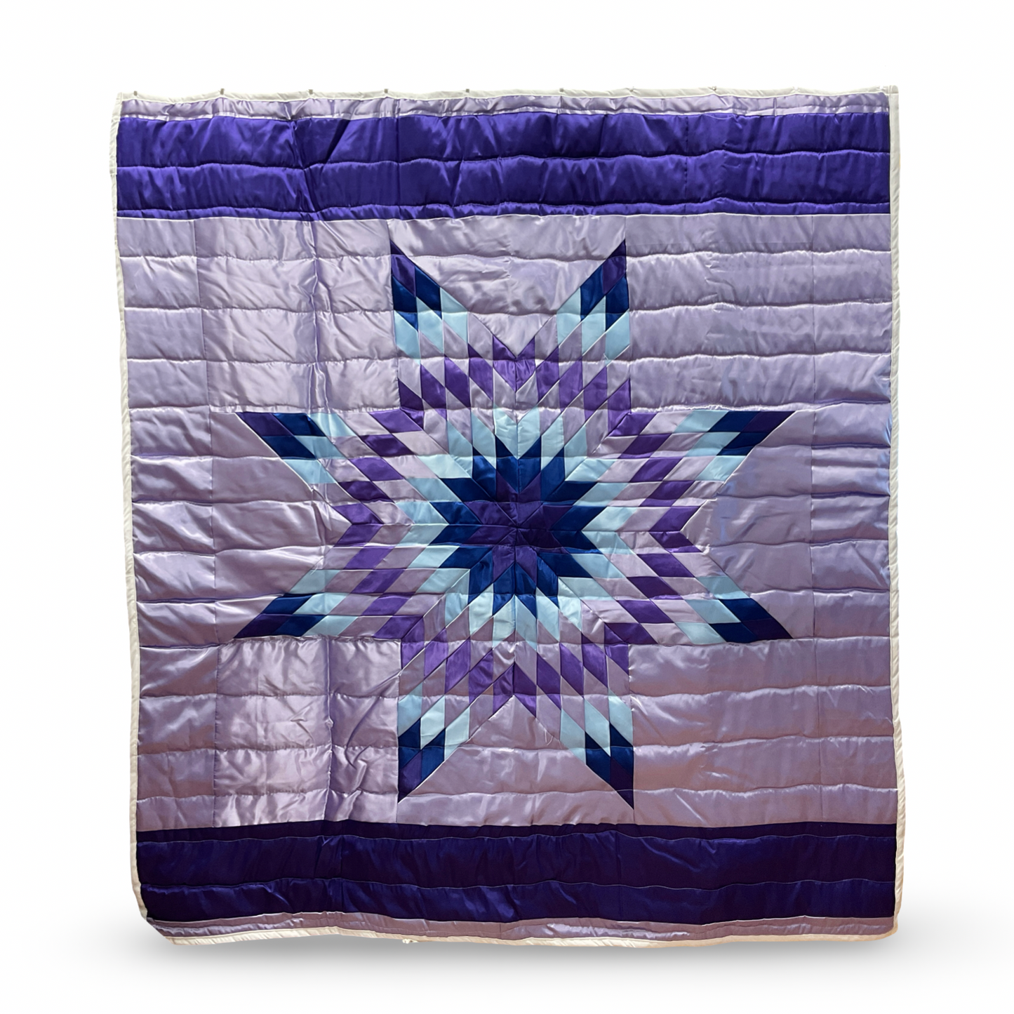 JBE Lilac/Blue Queen Satin Star Quilt