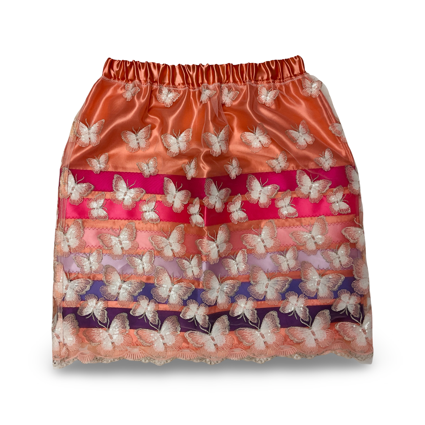 WL Girls Pink Overlay Ribbon Skirt