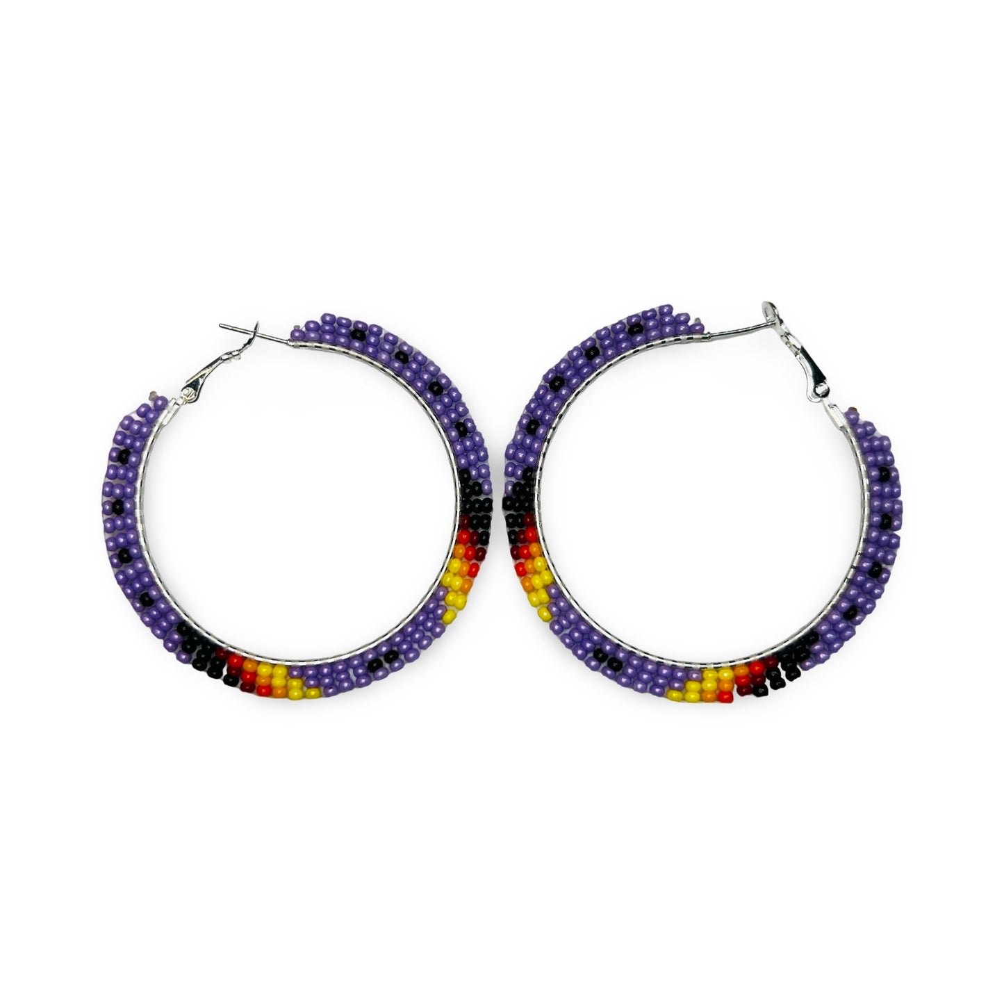 DYH 2.5" Beaded Hoop Earrings