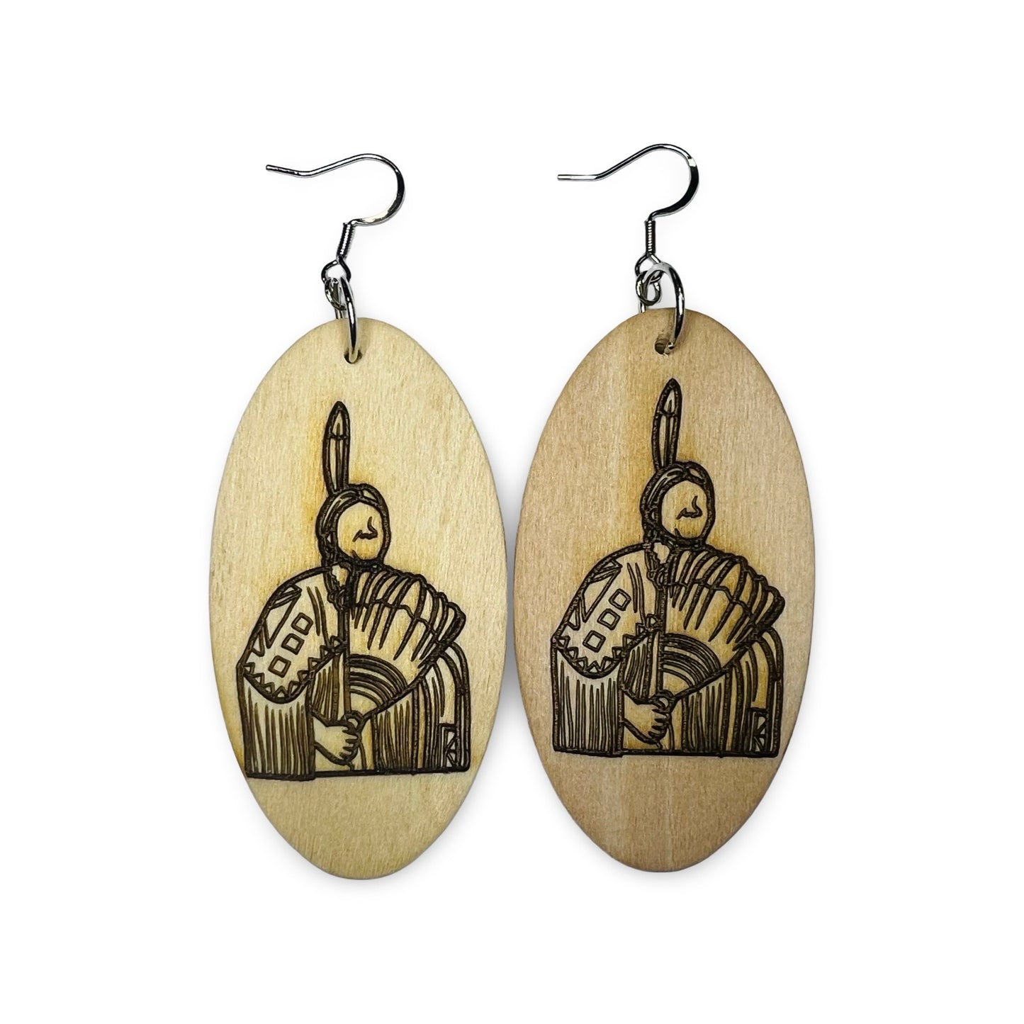 MH Oval Wood Earrings