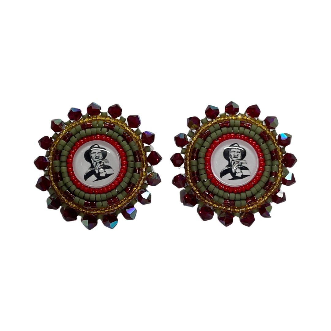 DH Beaded Horror Theme Cab Earrings