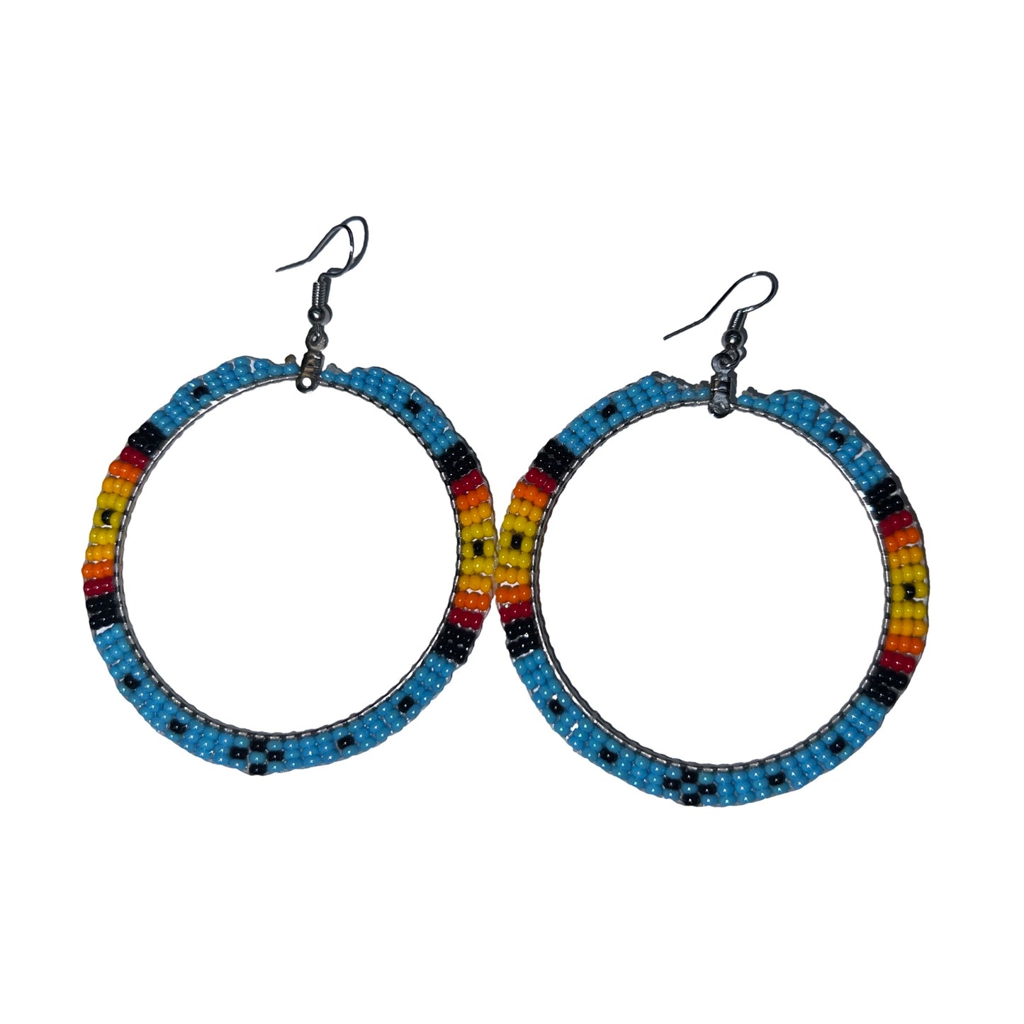 DYH 2.5" Beaded Circle Earrings