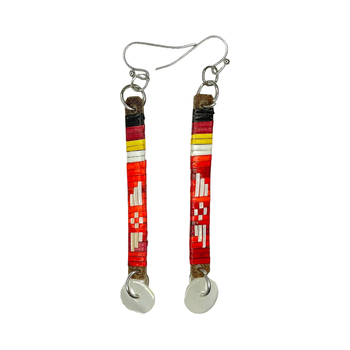 CRC Slat Mini Circle Abalone Quill Earrings