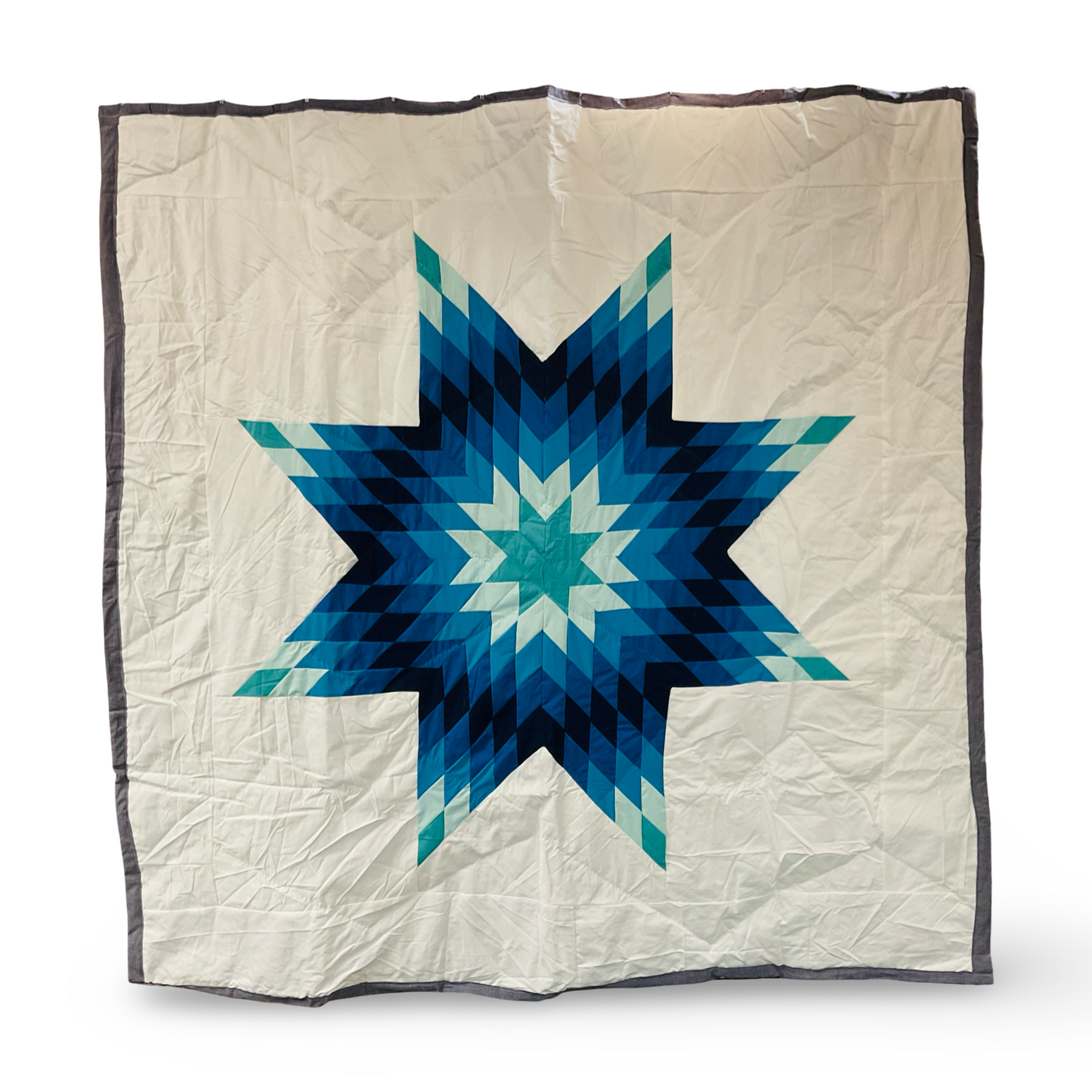 KHP Blue/White Queen Star Quilt