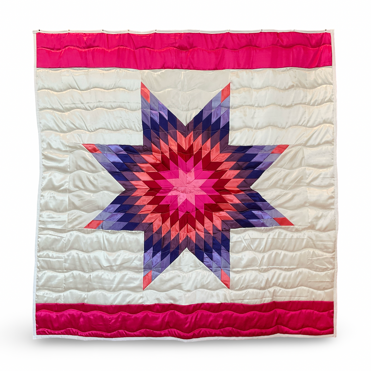 KIC Pink Sunrise Queen Satin Star Quilt