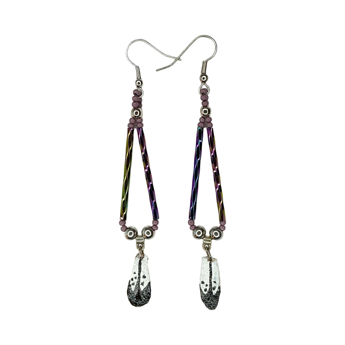 JSB Bead & Feather Earrings