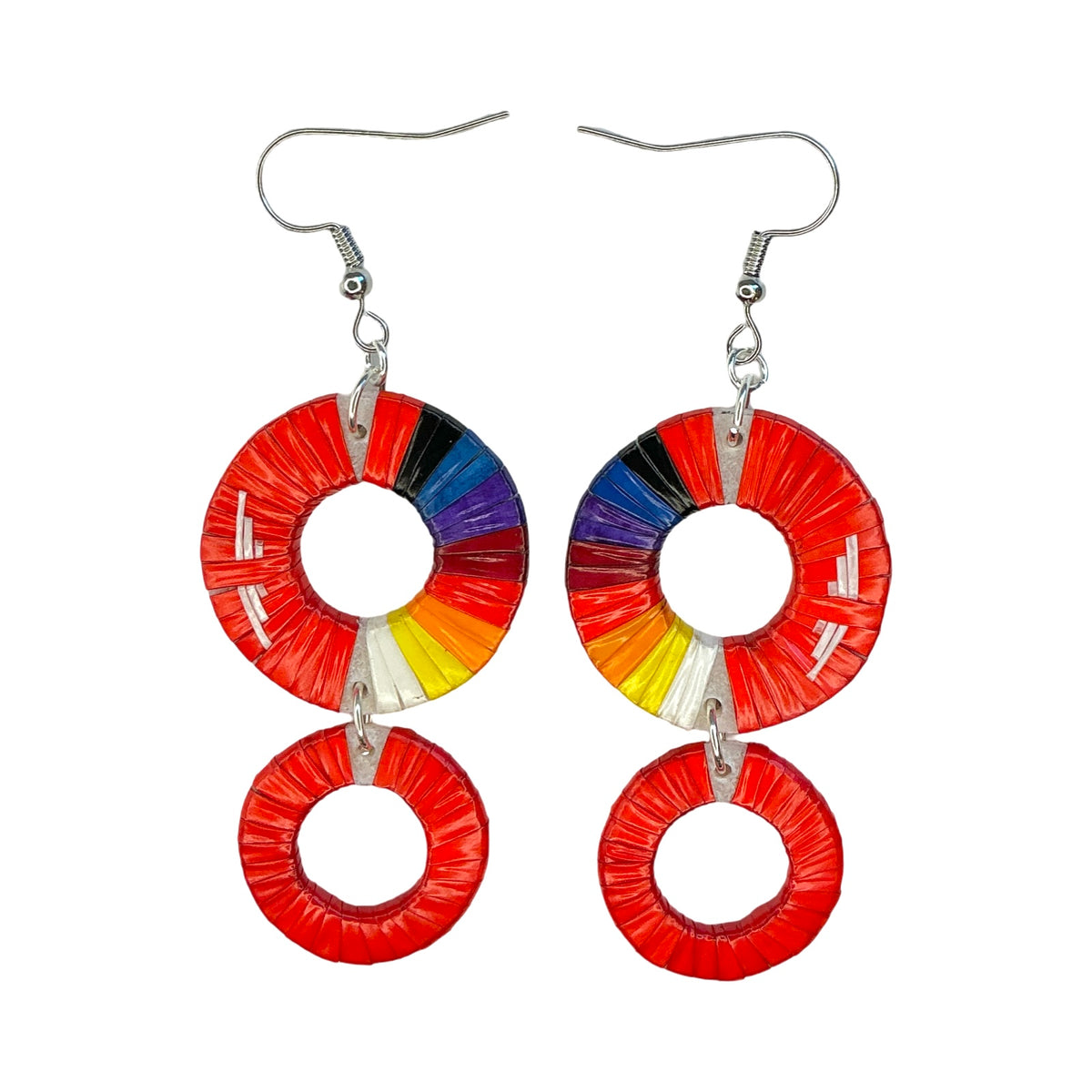 MirRC 2 Tier Circle Quill Earrings