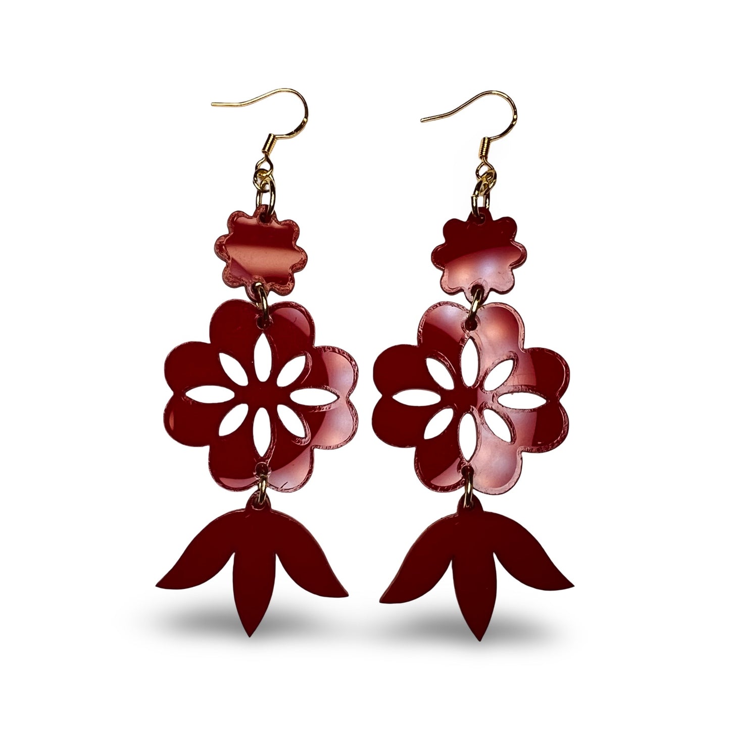 MH Red Acrylic Earrings