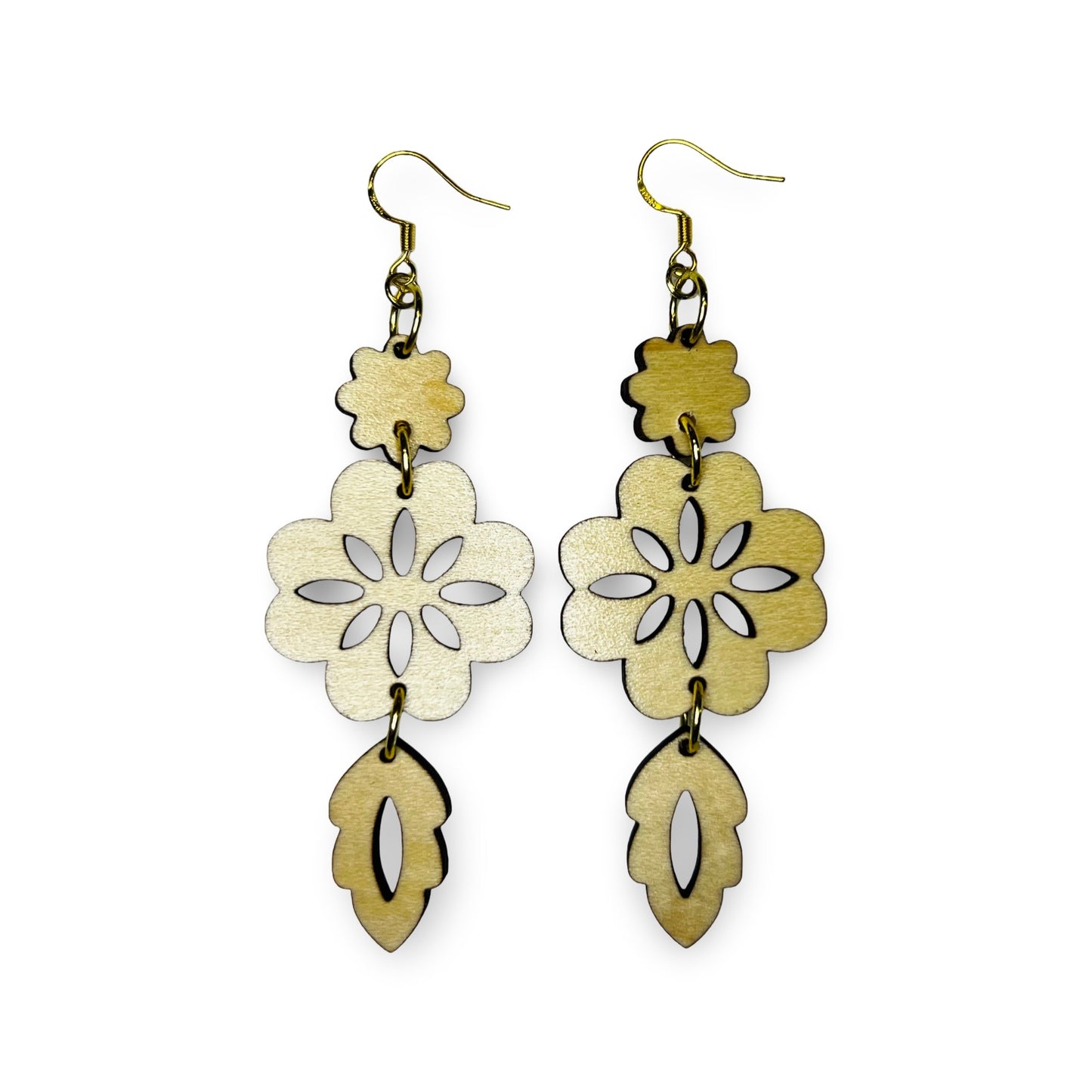 MH 3-Tier Wood w/ Floral Earrings