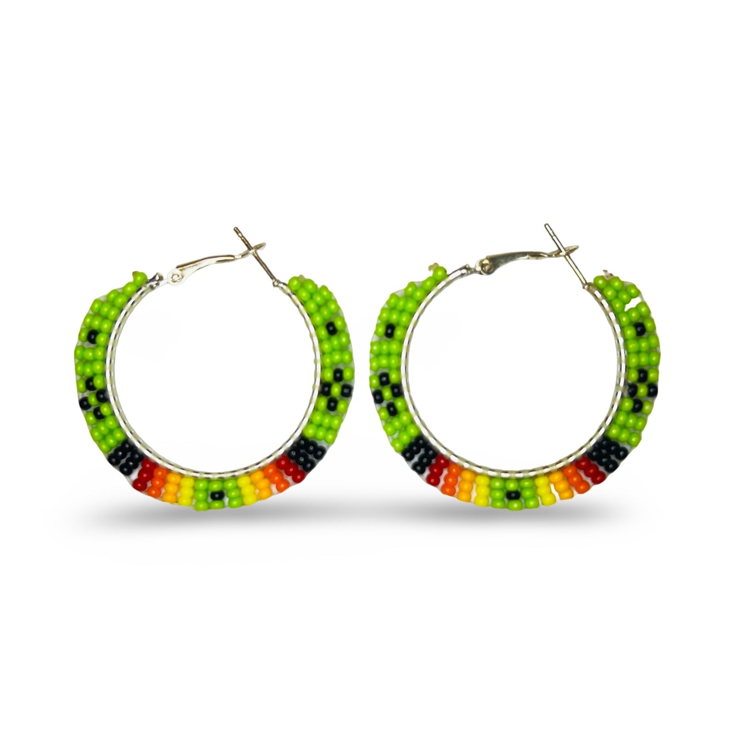 FH Green Beaded Earrings