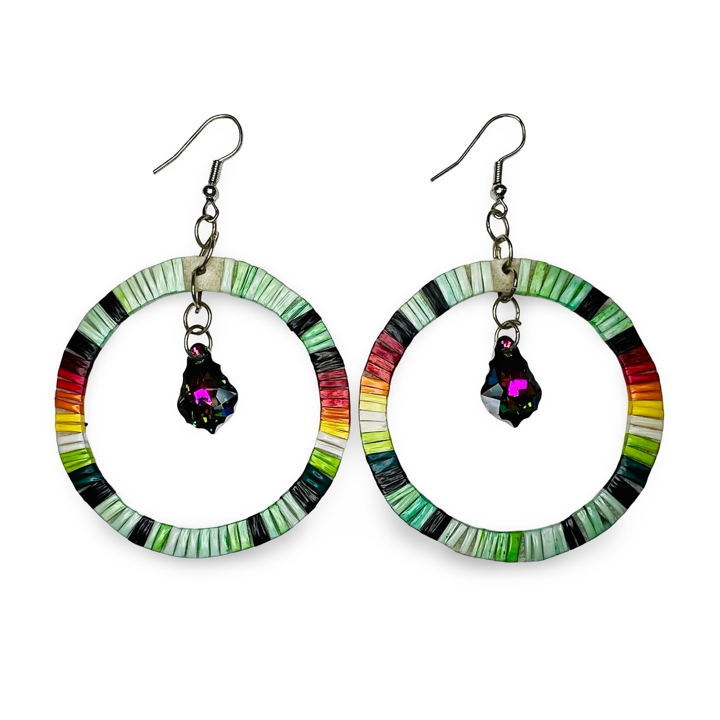 RG Circle Quill Earrings w/ Charm