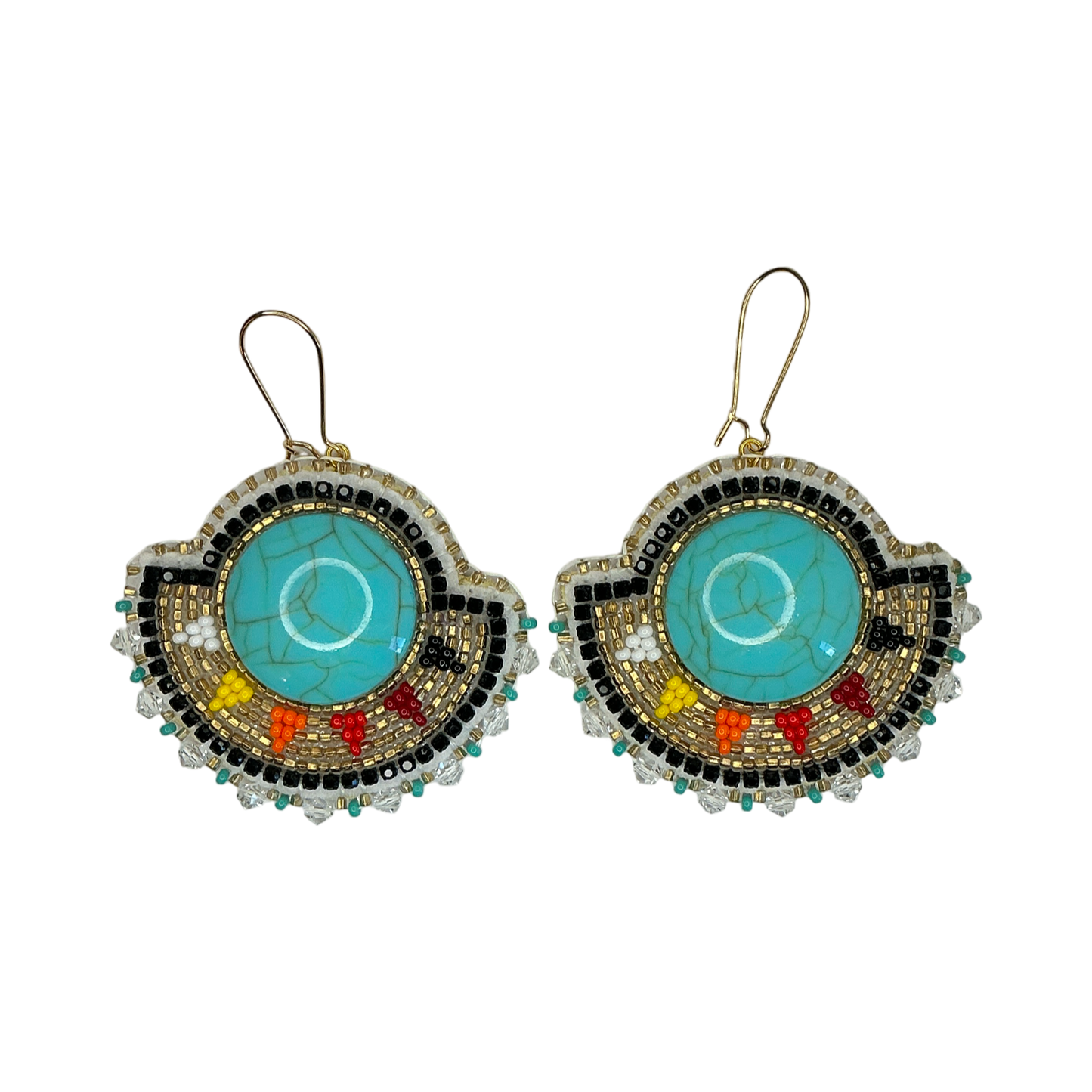 DYD Gold & Turquoise Beaded Earrings