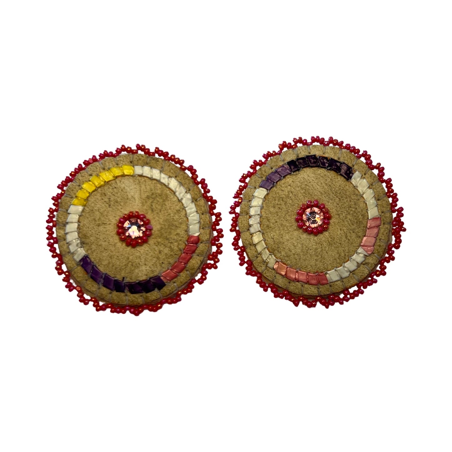 EYT Circle Quill & Gem Earrings