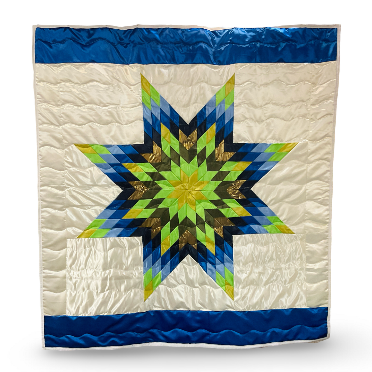 KIC Blue/Green Satin Star Quilt