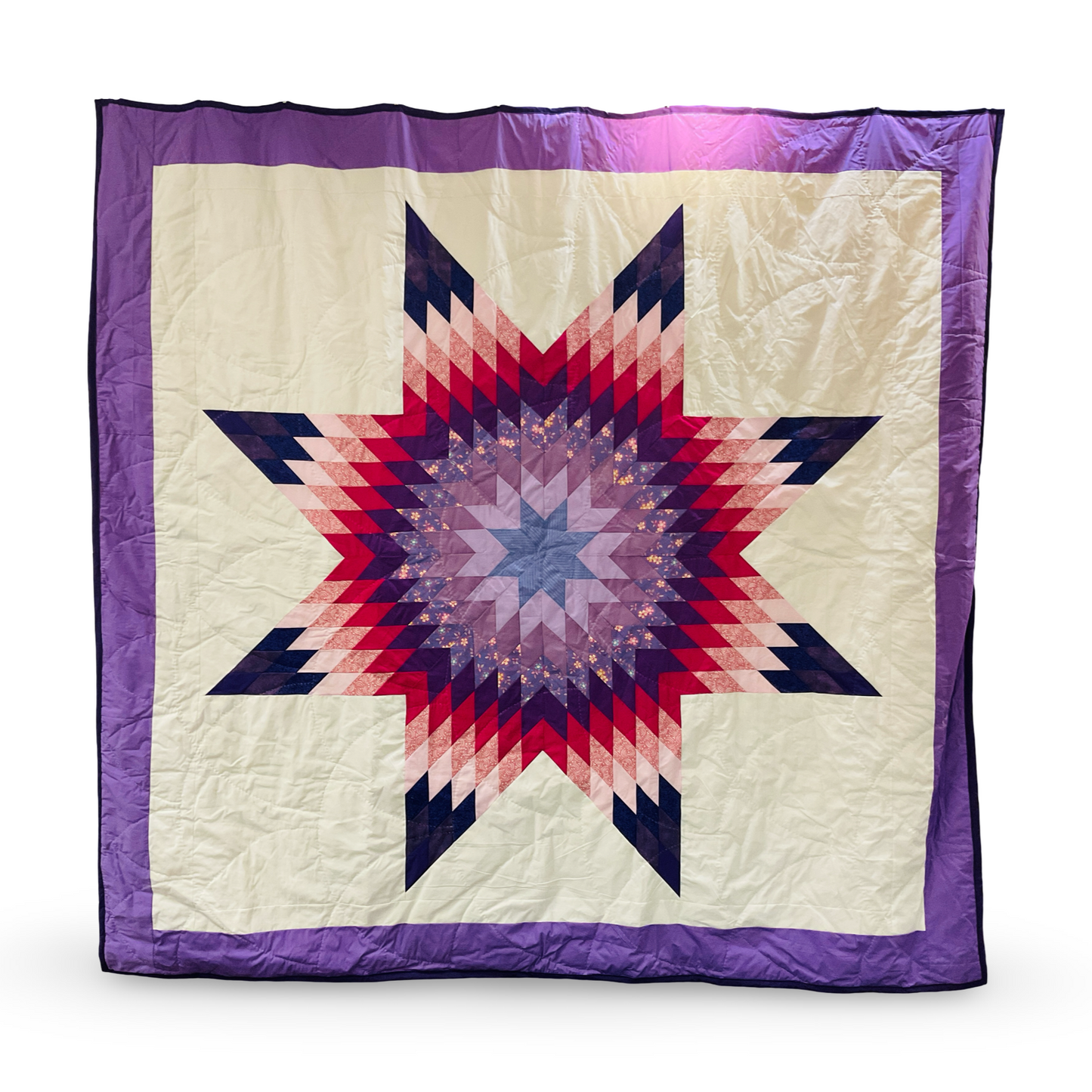 BBB Purple/Pink Queen Star Quilt