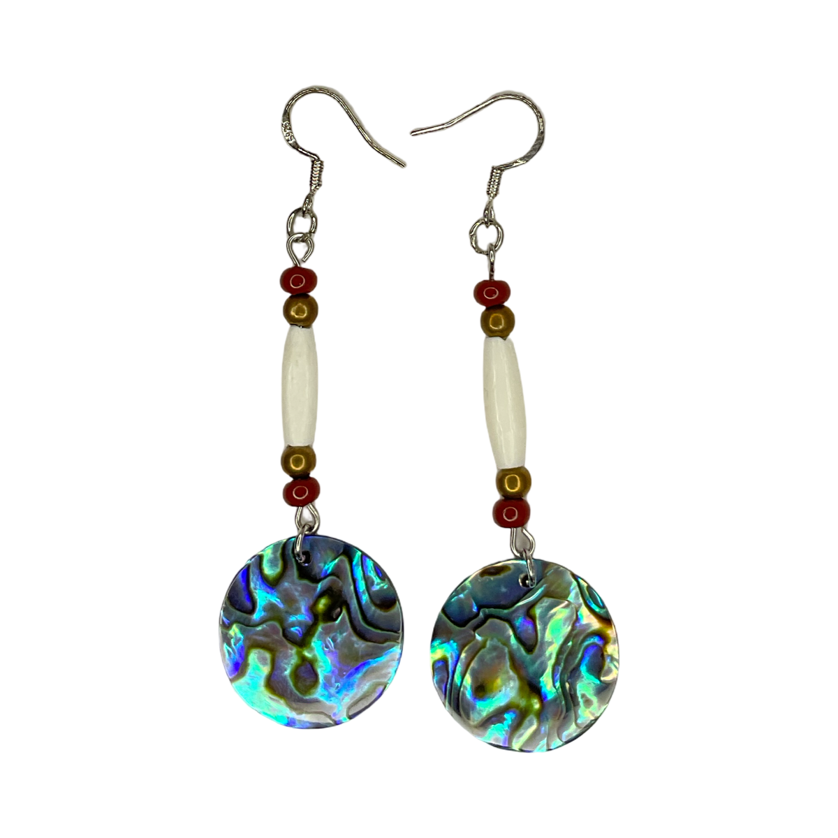 TEB Abalone & Hollow Bone Earrings