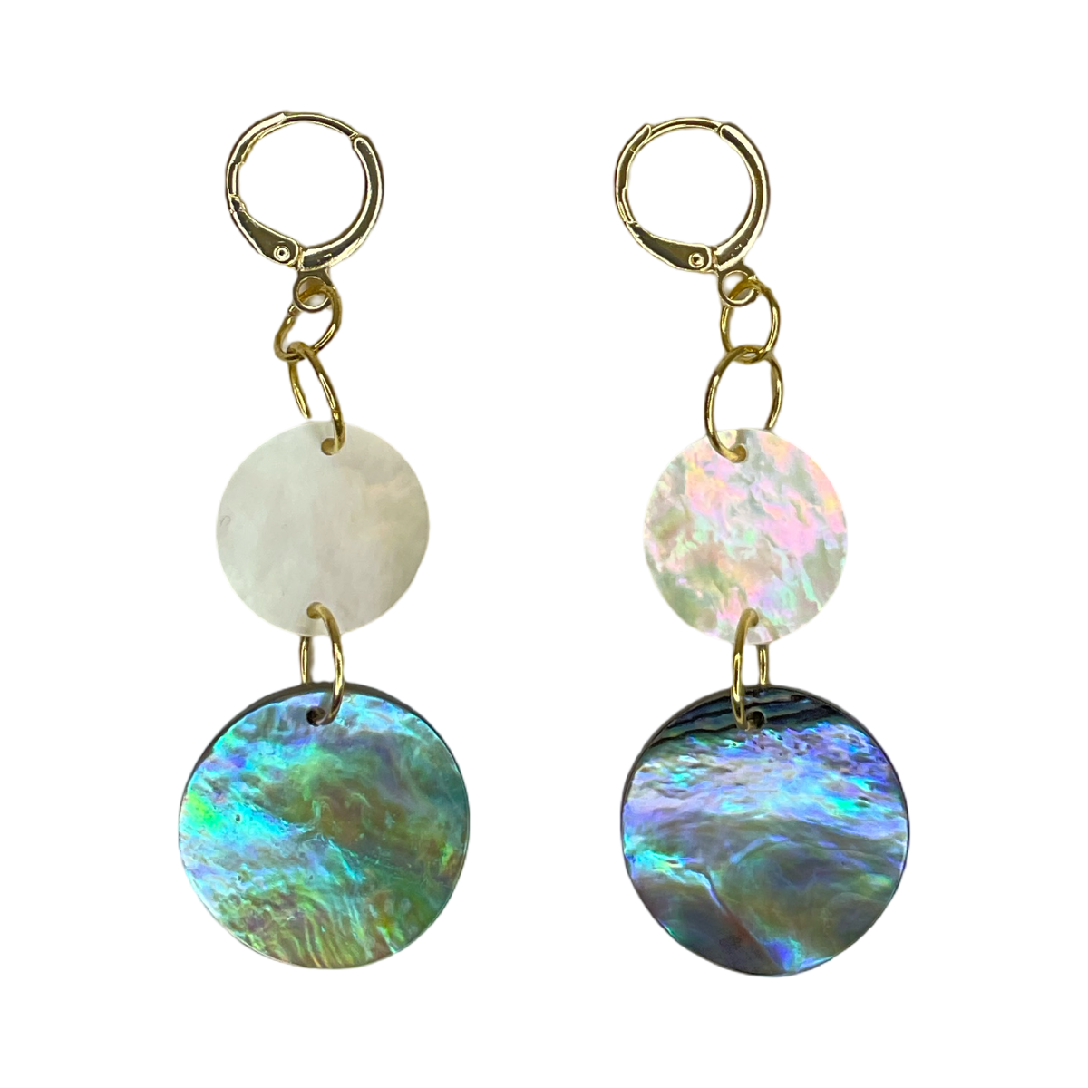 TEB 2 Tier Abalone Earrings