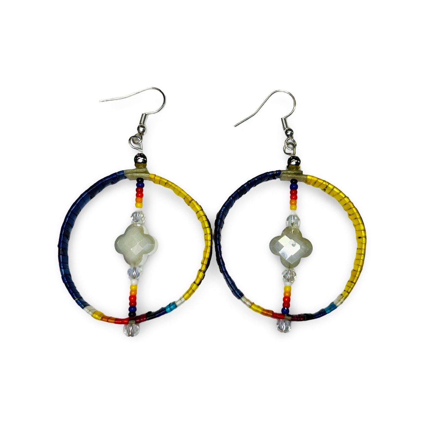 MG Circle w/Bead Center Quill Earring