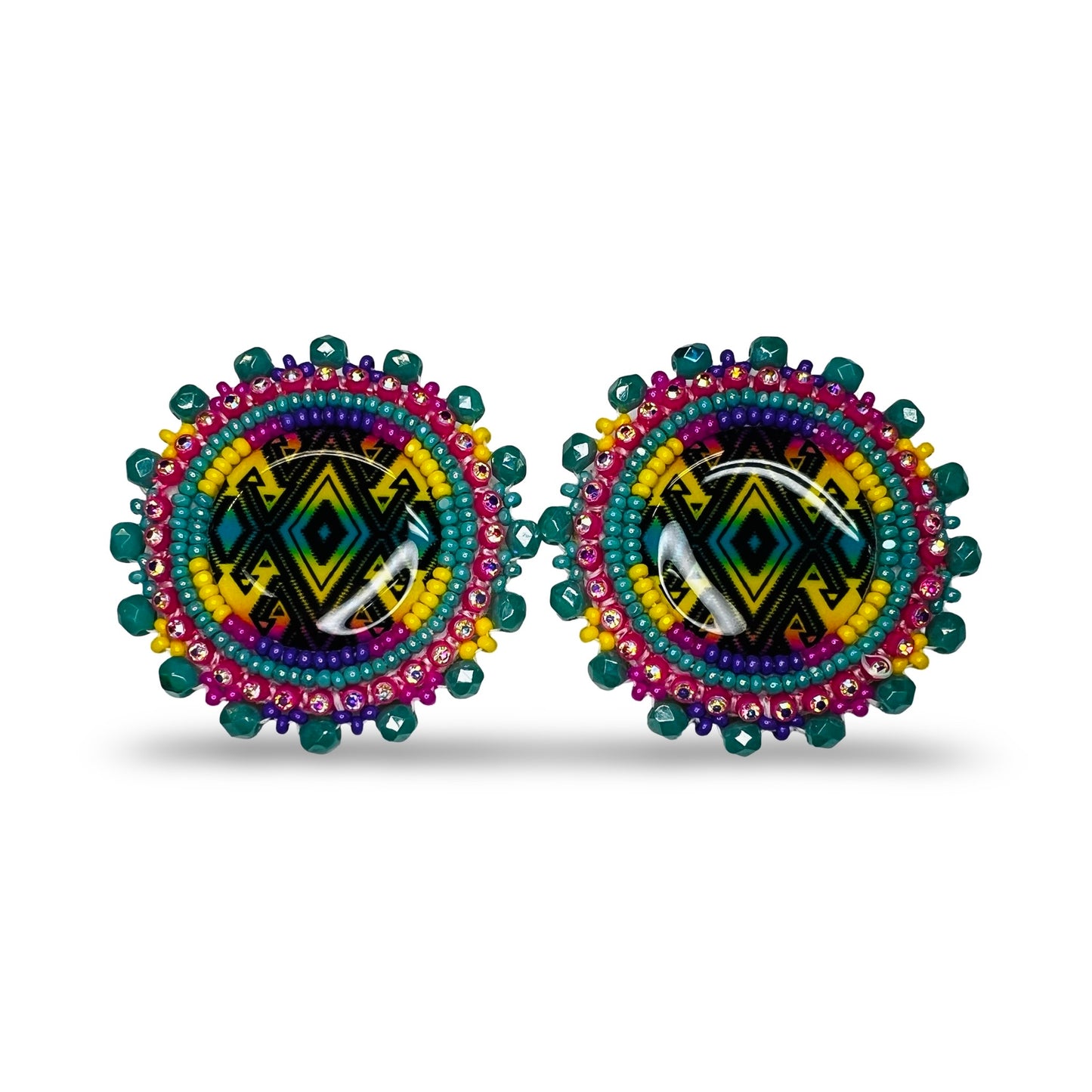 BBB Pink & Turquoise Geo Earrings