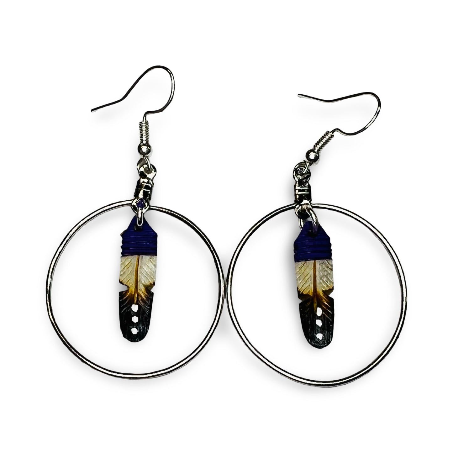 DYH Hoop Feather Earrings