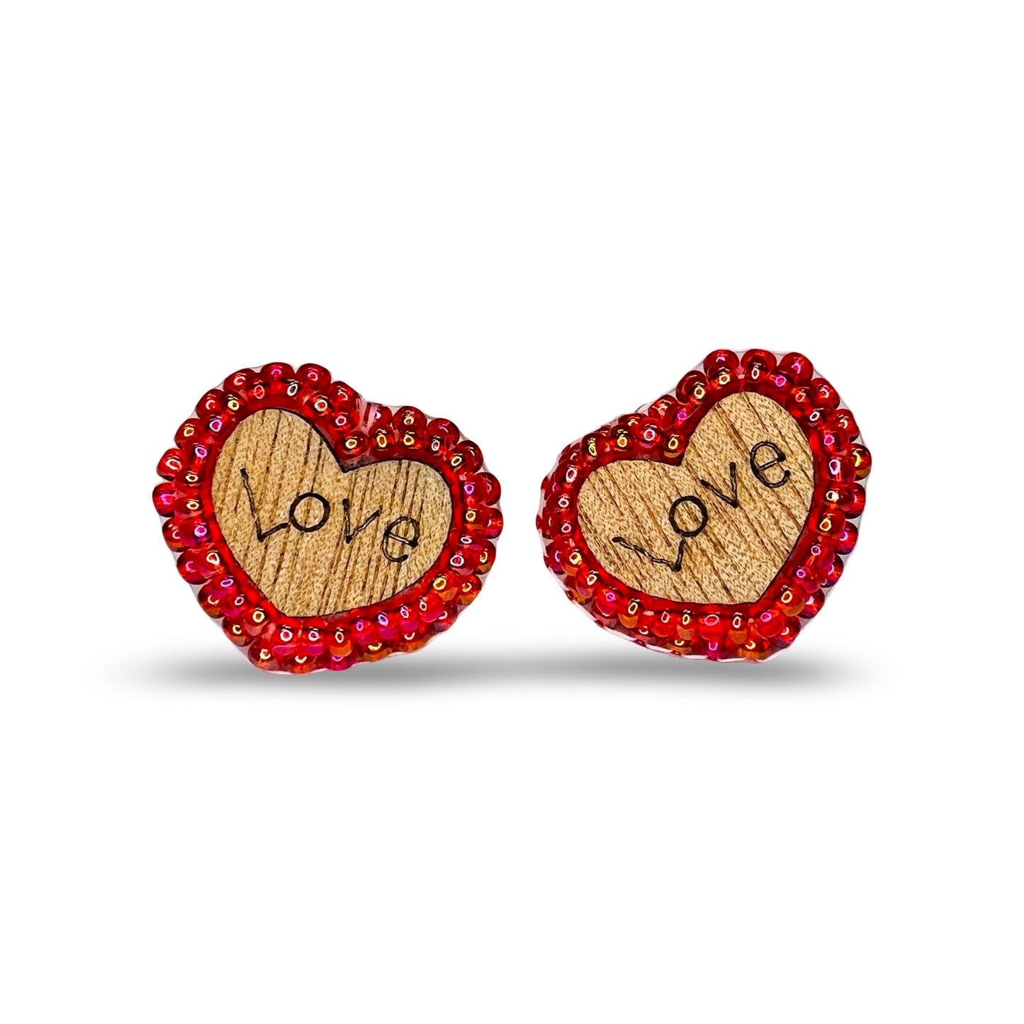 MH Small Beaded Cab Earrings