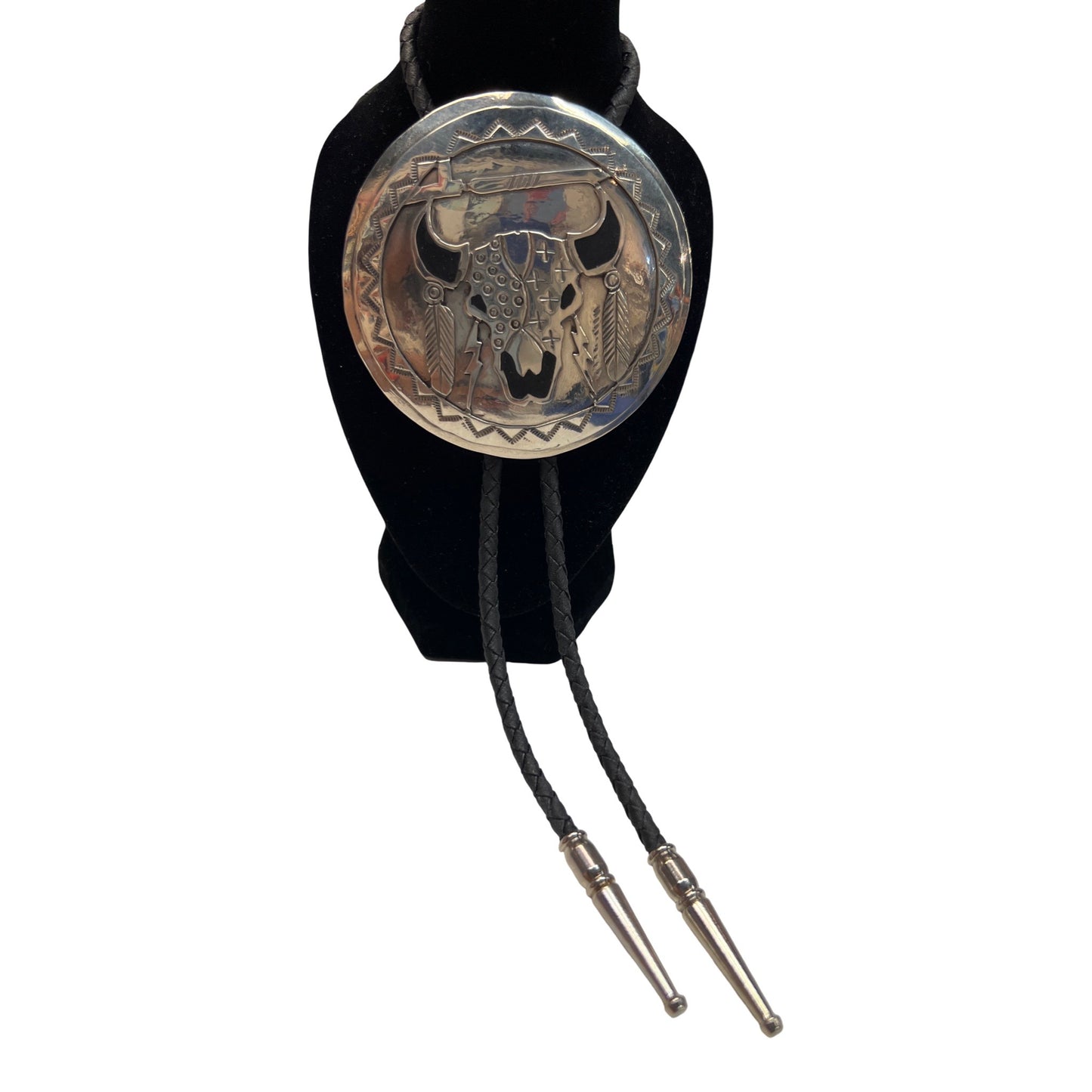 MZ Buffalo Skull Bolo Tie