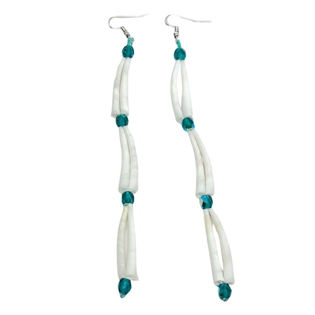 IREH 3 Row Dentalium Earring