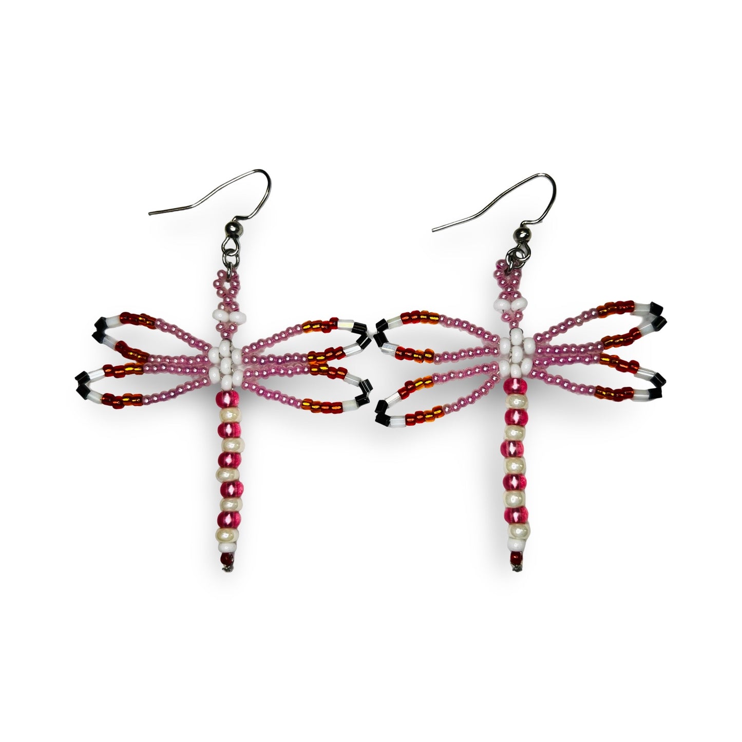 CWT Large Beaded Dragonfly Earrings