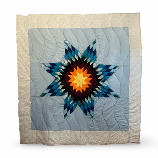 SC Maroon & Blue Geo Cotton Full Star Quilt