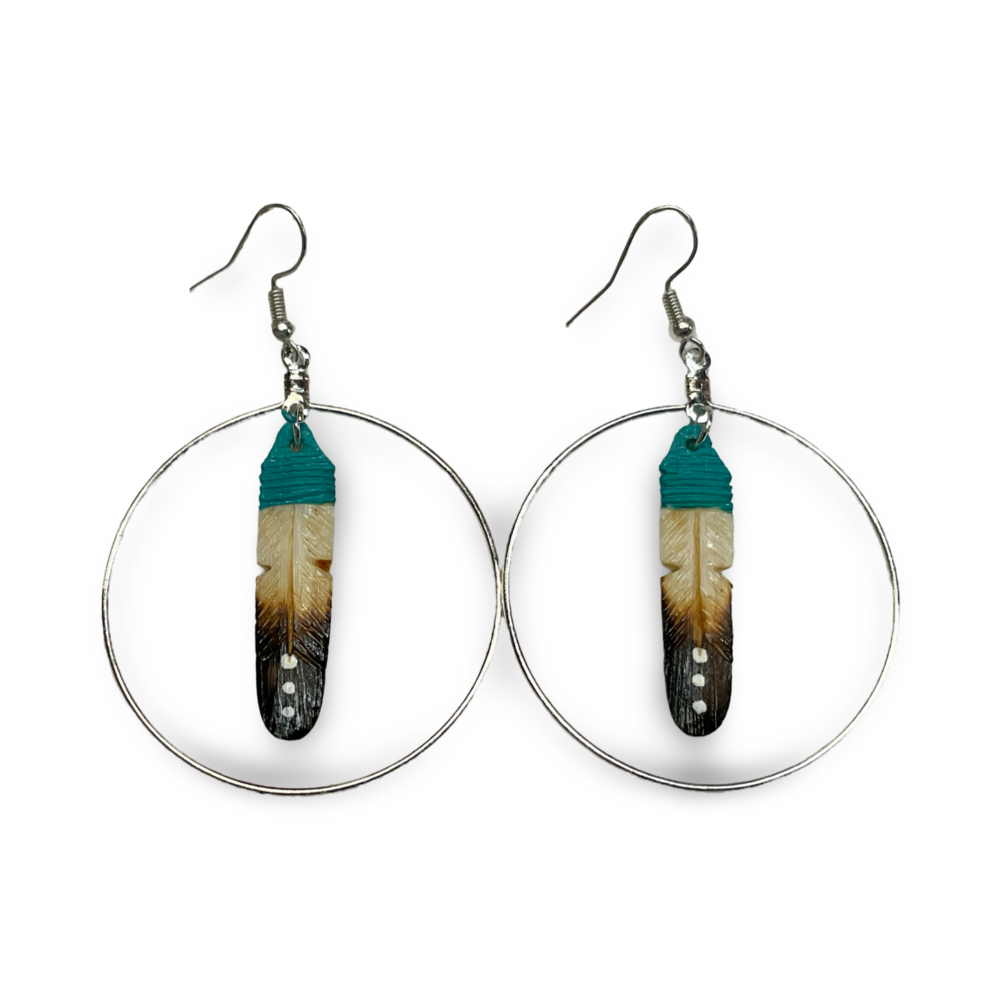 DYH Hoop Feather Earrings