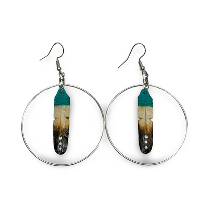 DYH Hoop Feather Earrings