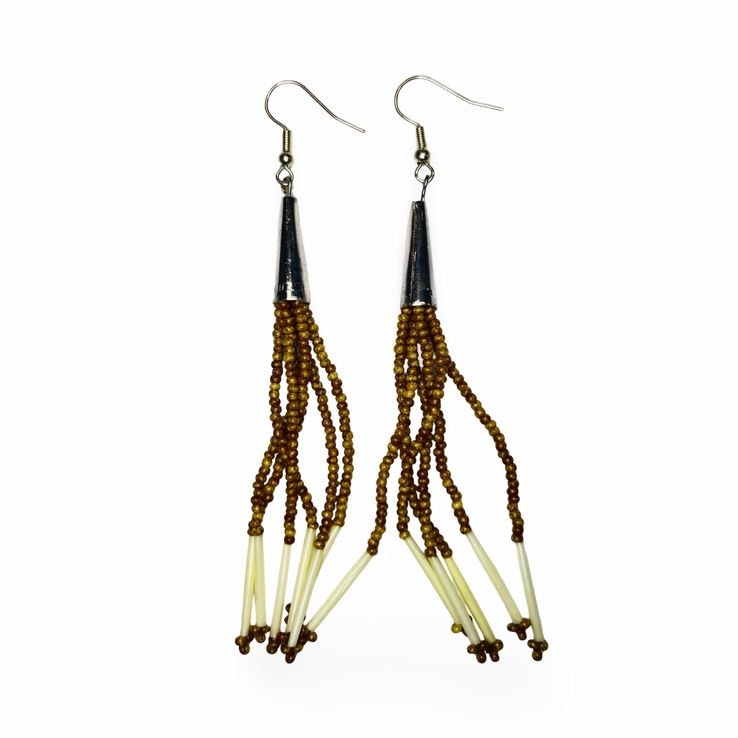 SHMH Beaded Fringe w/ Quill Earrings