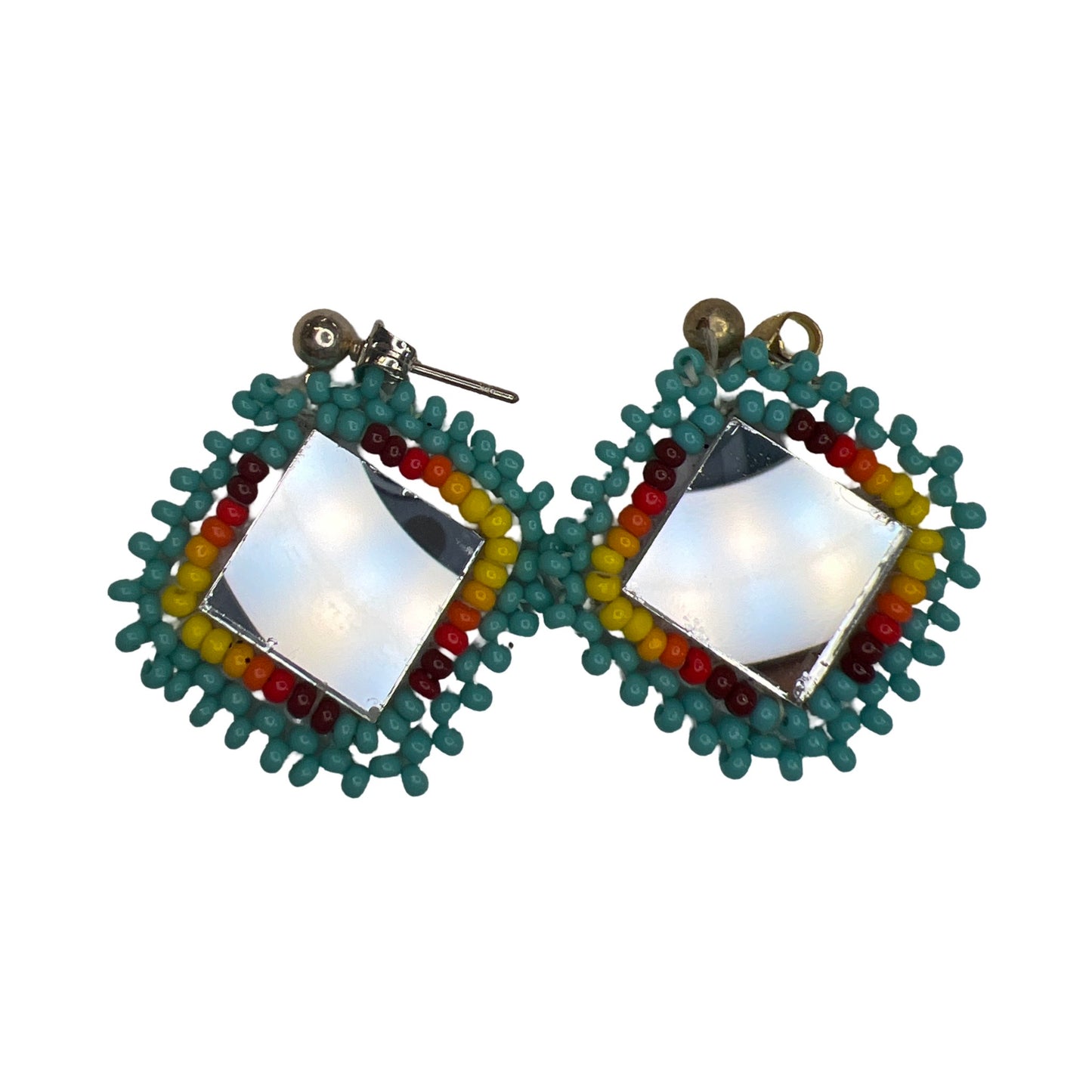 WR Bead & Mirror Earrings