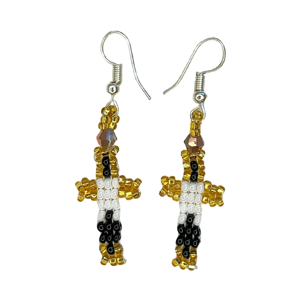 LZ Peyote Stitch Cross Earrings