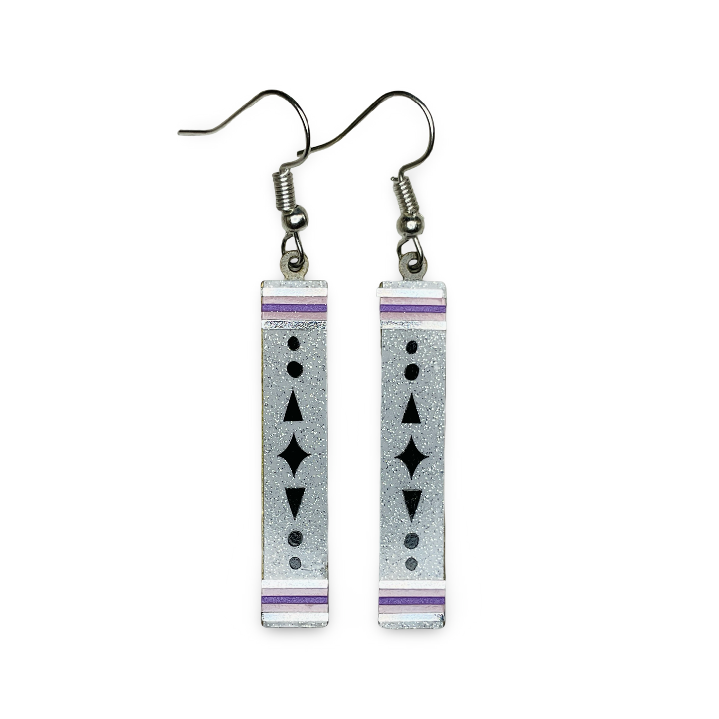 WW Vinyl on Metal Slat Earrings