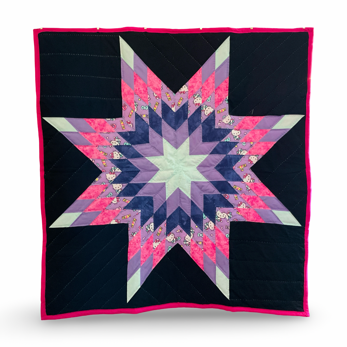 CEH Purple Cat Baby Star Quilt
