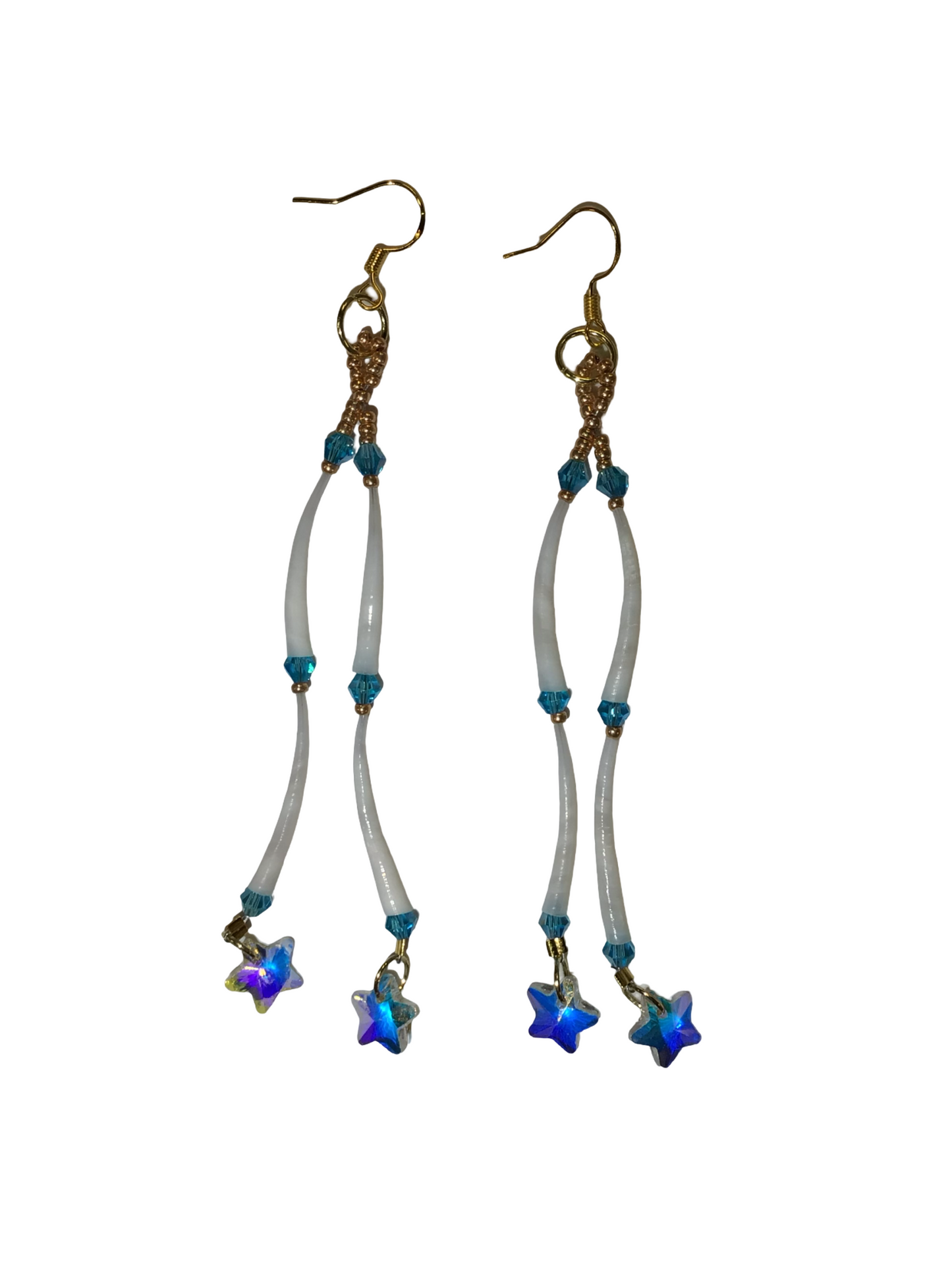 MH 2 Tier Single Dentalium Earrings
