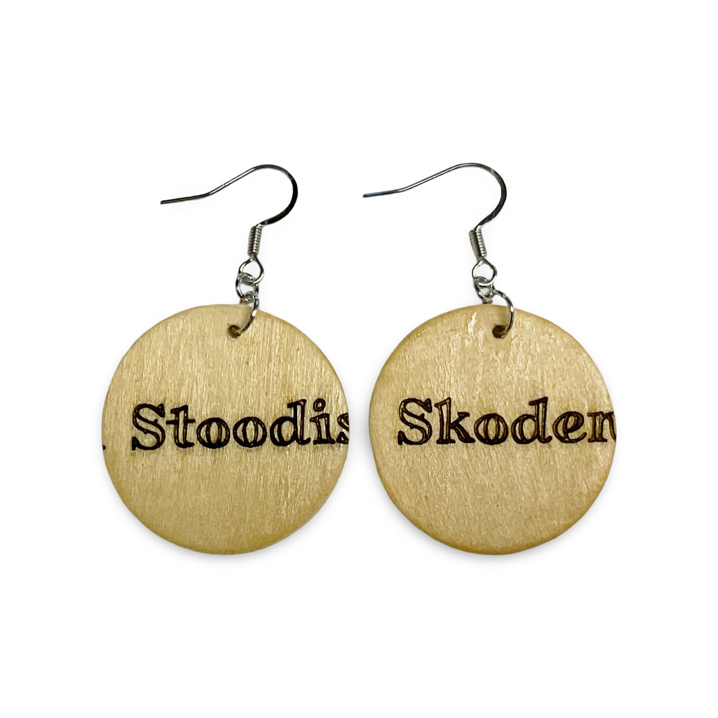 MH Wood Etched Earrings