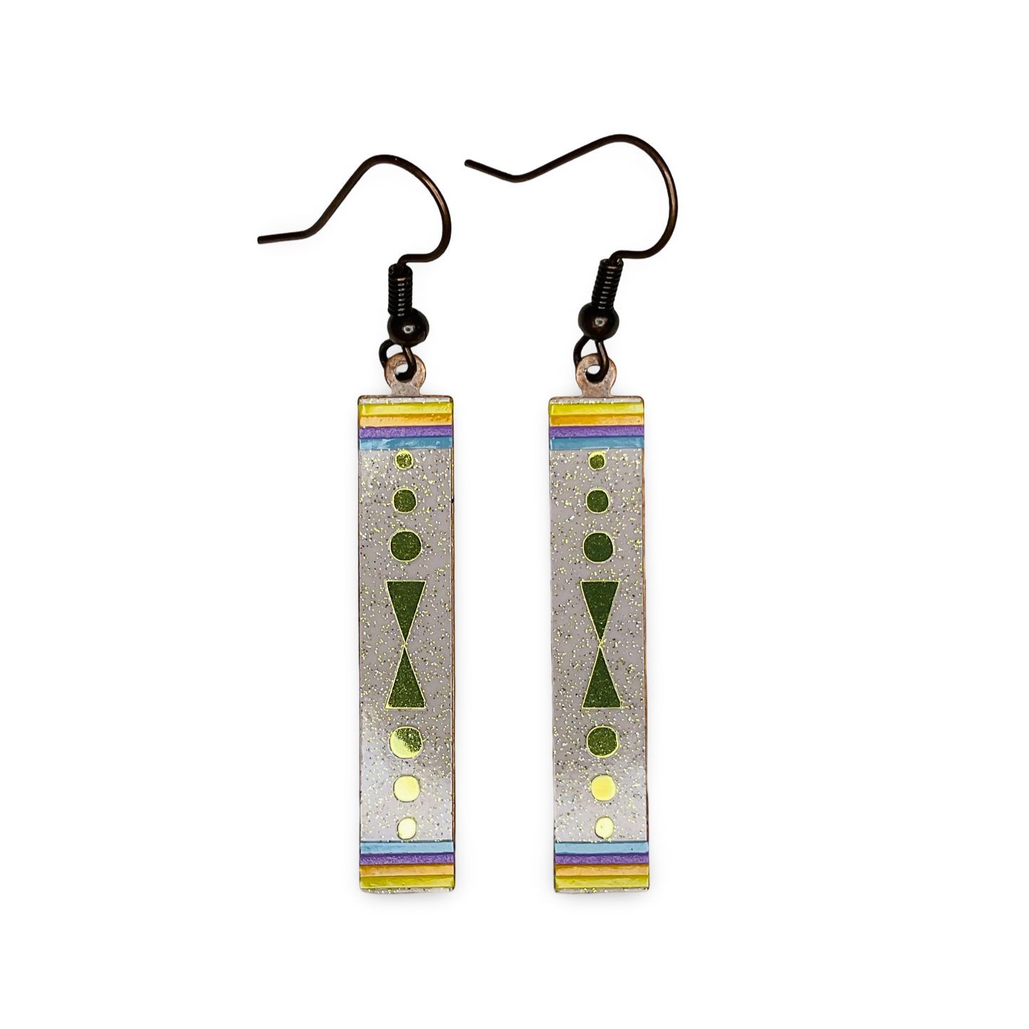 WW Vinyl on Metal Slat Earrings
