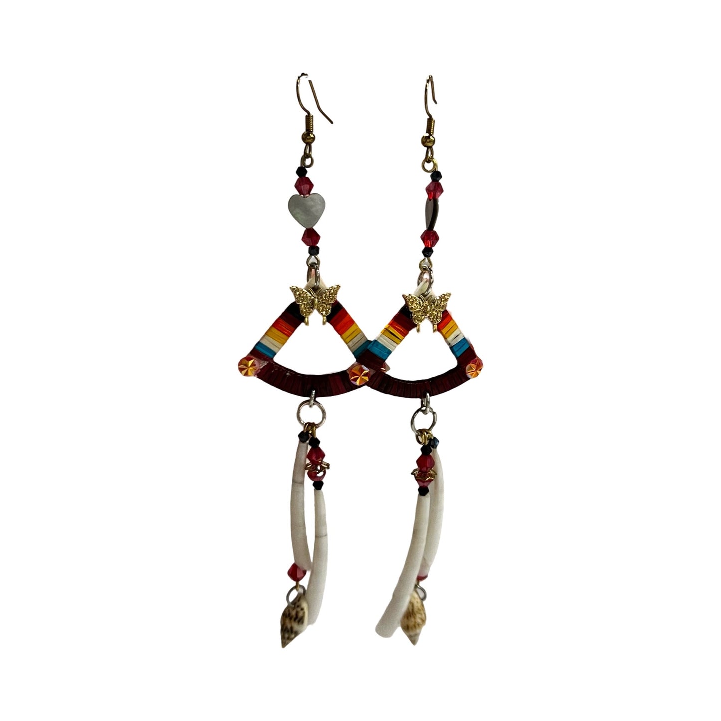 SG Quill & Dentalium w/charm Earrings
