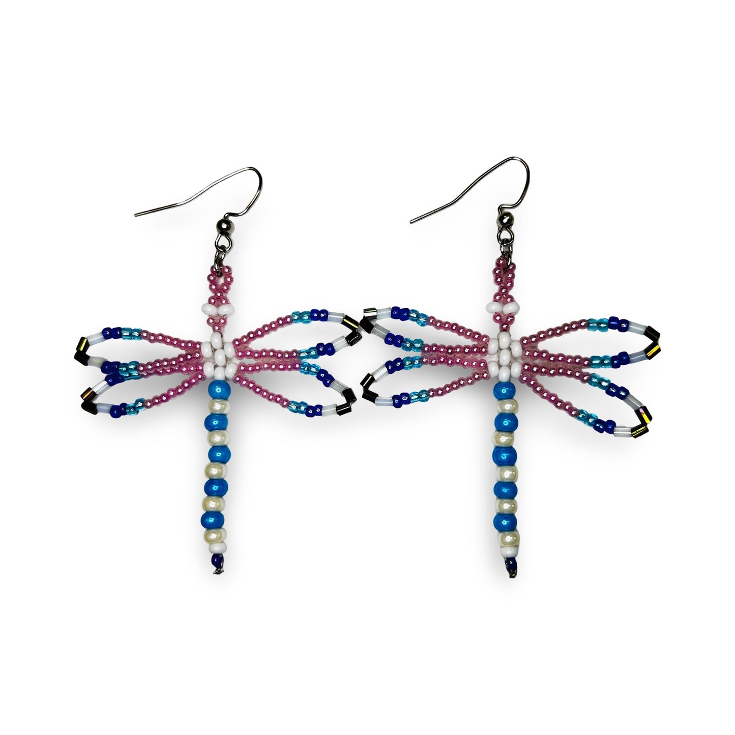 CWT Large Beaded Dragonfly Earrings
