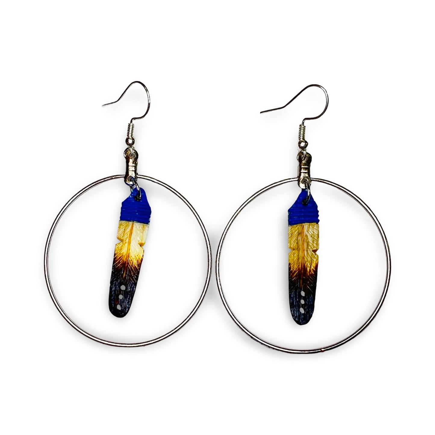 DYH Hoop w/ Feather Earrings