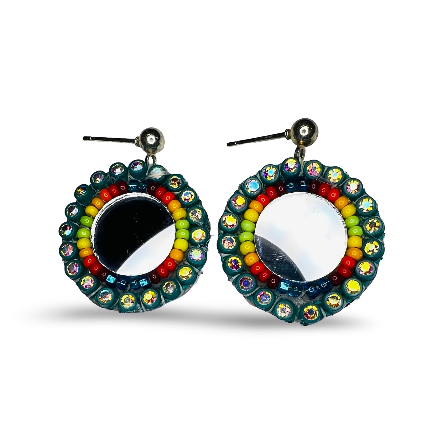 WR Bead & Mirror Earrings