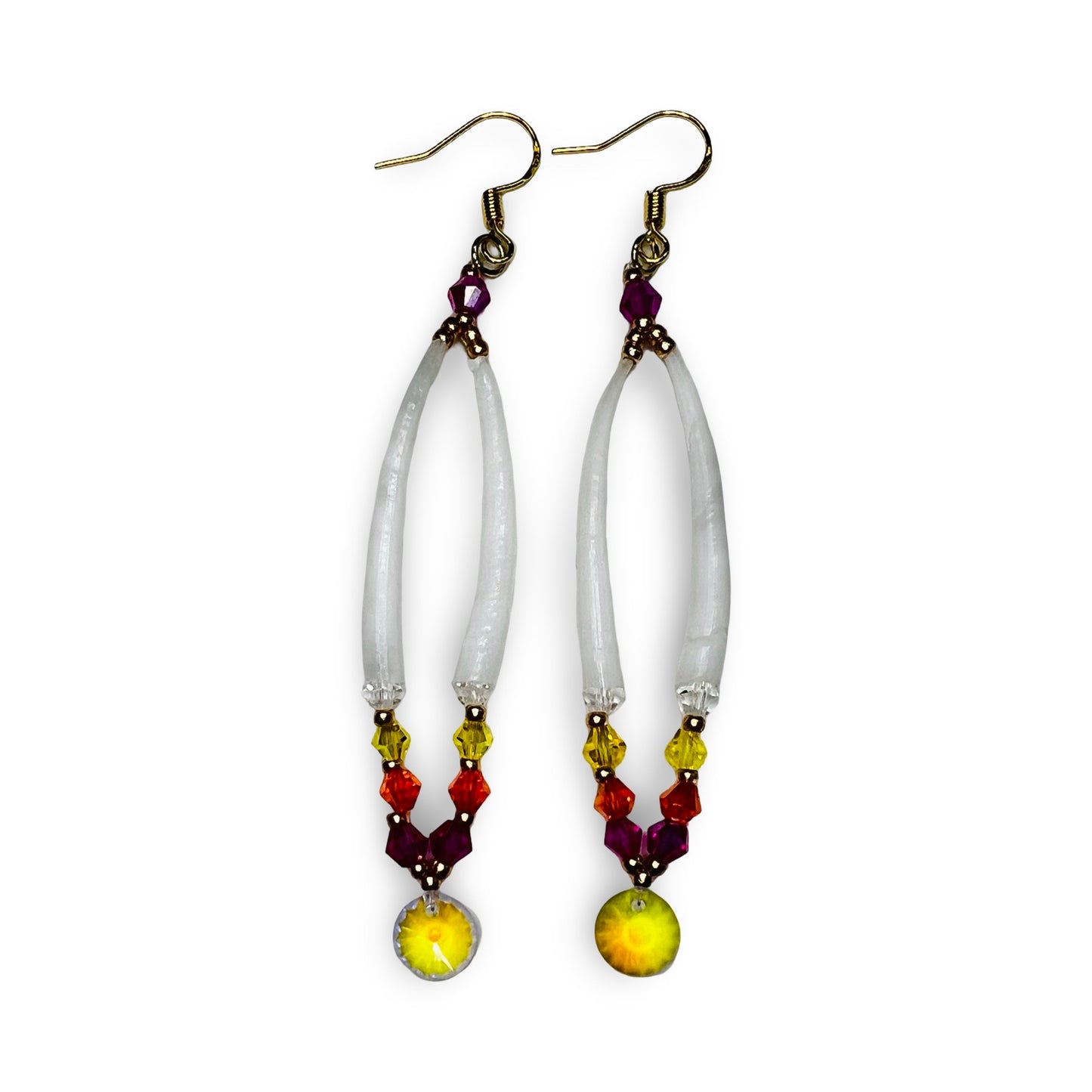 MH Dentalium Loop w/ Charm Earrings